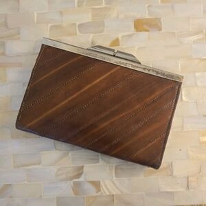 Vintage Sunco Brown Wallet Coin Purse, Clasp Closure, RARE